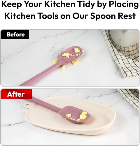 Unbreakable Large Silicone Spoon Rest for Stove Top