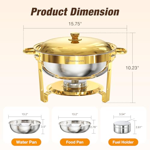 Round Chafing Dishes for Buffet (6 Count)