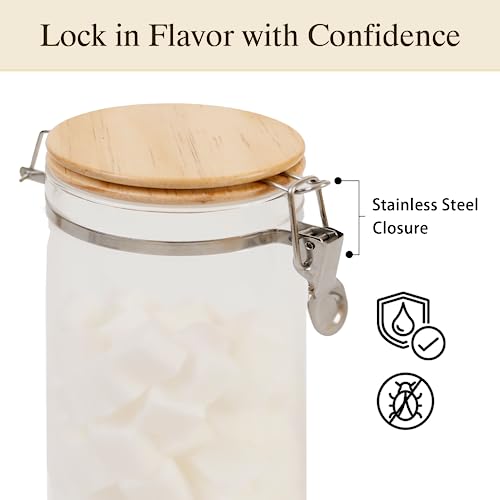 Glass Coffee Canister Set with Shelf & Spoons