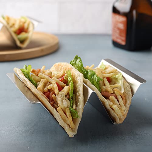 Taco Holder Set of 4 Packs Stainless Steel Taco Holders Stand Taco Tray Shell Holders