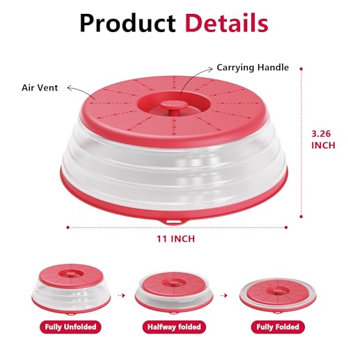 Microwave Splatter Cover Vented for Food with Hook Hole