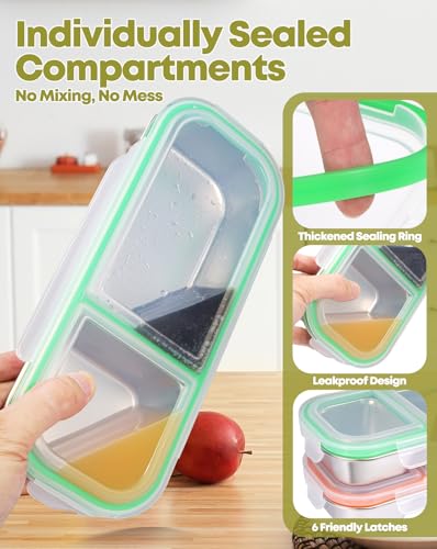 2 Pack Stainless Steel Snack Containers (2 Count)