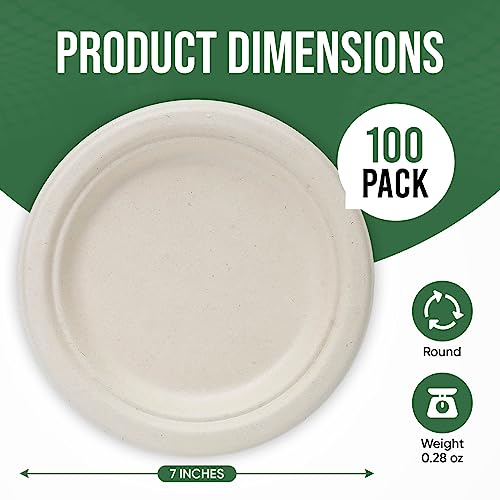 Brown Disposable Paper Plate 7 inch (100 Count)