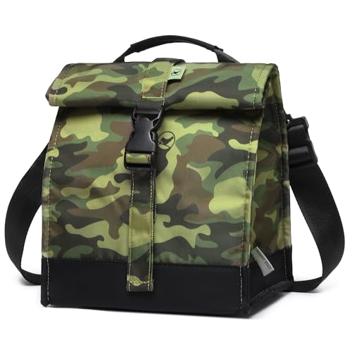 Insulated Lunch Bag Rolltop Lunch Box Tote Bag for Women