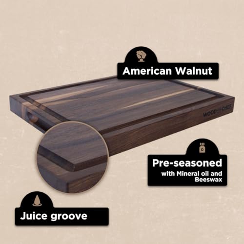 24" Classic Walnut Reversible Cutting Board with Juice Groove