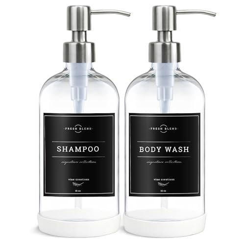 Clear Glass Soap Dispenser (2 Count)
