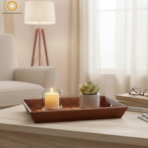 Hand Painted Wooden Serving Tray Set of 3 (3 Count)