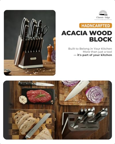 2025 Kitchen Knife Set with Block (15 Count)