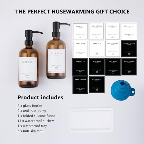 Thick Glass Soap Dispenser (2 Count)