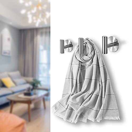 Adhesive Hooks Heavy Duty Wall Hooks Stainless Steel Waterproof Shower Hooks (4 Count)