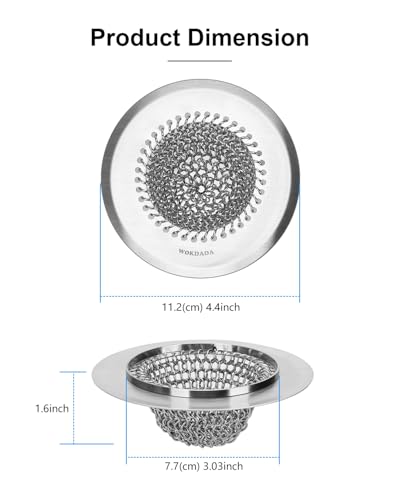 Upgraded Reversible Sink Drain Strainer & Kitchen Sink Stopper Set