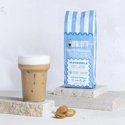 Moka Express 3 Cup Light Blue & Almond Ground Coffee Gift Set (3 Count)