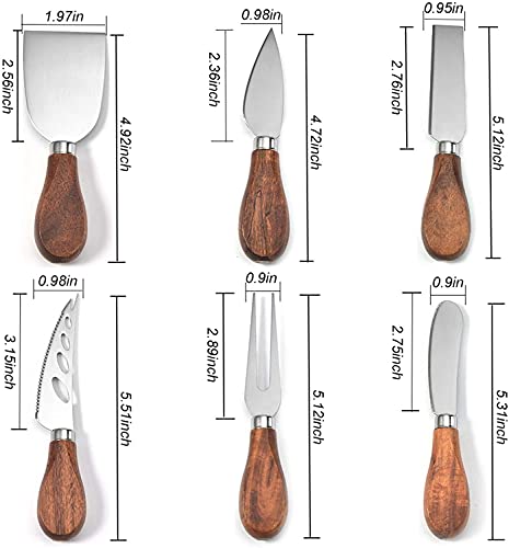 Exquisite 6 Piece Cheese Knives Set (6 Count)