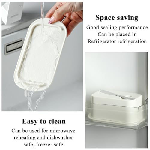 Butter Dish with Lid for Countertop and Refrigerator Door Shelf with Butter Spreader Knife