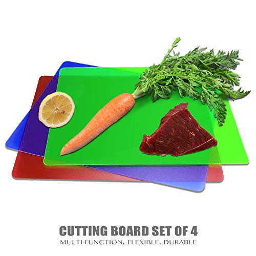 Flexible Plastic Cutting Boards for Kitchen (4 Count)