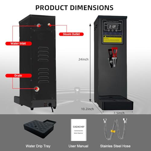 Hot Water Dispenser Commercial Water Boiler Countertop Hot Water Machine Stainless Steel Step