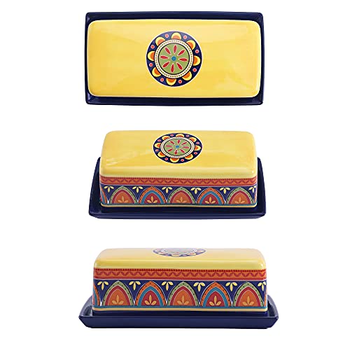 Tunisian Ceramic Butter Dish with Lid