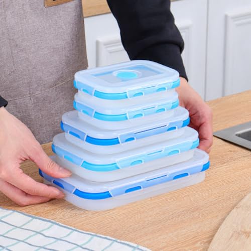 Collapsible Food Storage Containers with Lids