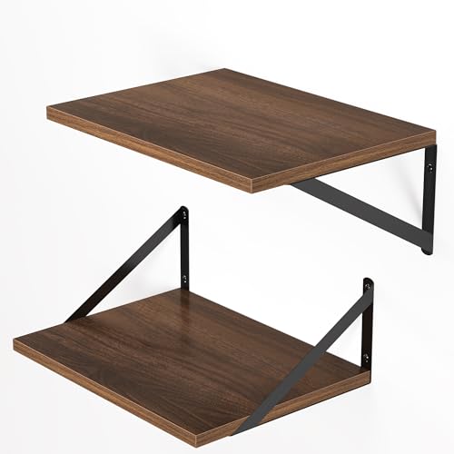 16W x 12D Deep Floating Shelves Set of 2 Walnut (2 Count)