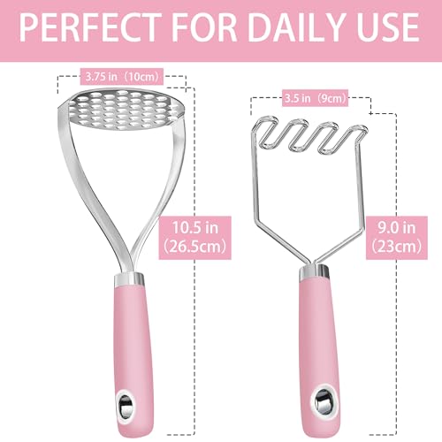18 0 Stainless Steel Pink Potato Mashers (2 Count)