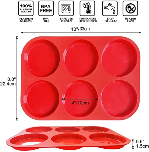 Silicone Muffin Top Pans for Baking 4inch Jumbo Size