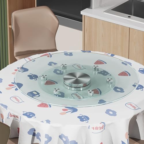 27" Large Lazy Susan for Dining Table Kitchen Glass Turntable with Aluminum Alloy Bearing