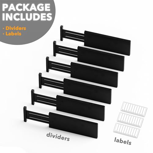 Bamboo Dresser Drawer Dividers 6 Pack (6 Count)