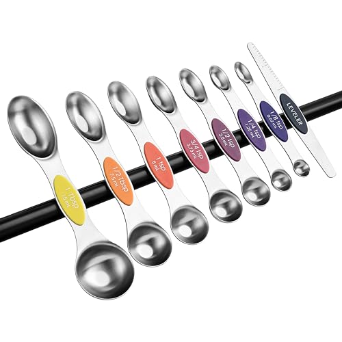 Stainless Steel 8 Magnetic Measuring Spoons