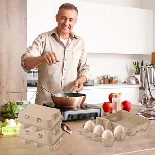 36 Pcs Jumbo Duck Egg Cartons Paper Goose Egg Cartons for Normal Size Geese Blank Natural Pulp Jumbo Eggs Container Holder Reusable for Six Duck Goose Hen Eggs (36 Count)