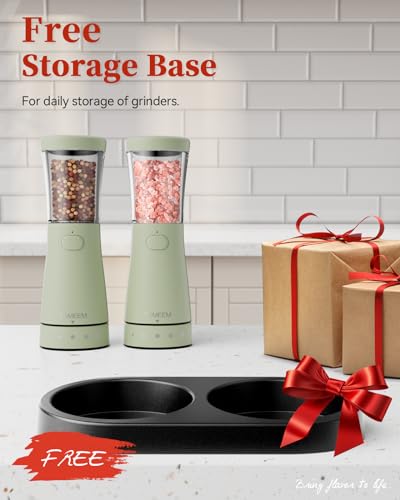 Electric Salt and Pepper Grinder Set with Storage Base (2 Count)