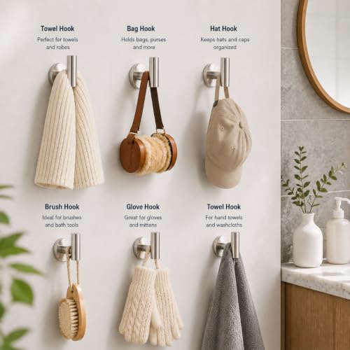 Magnetic Hooks Coat Magnet Hooks for Hanging (16 Ounce)