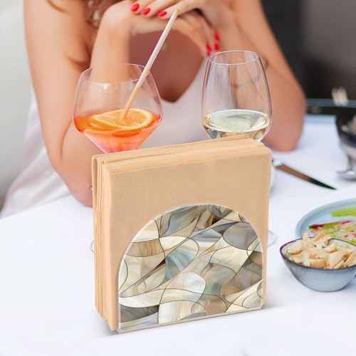 Abstract Stained Glass Pattern Napkin Holder for Table Paper Napkins Holder Acrylic Tissue Dispenser Kitchen Dining Room Bathroom Party Car Decor