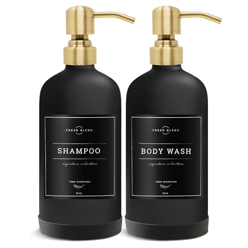 Black Glass Soap Dispenser (2 Count)