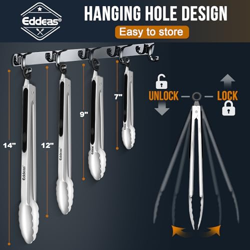 Grill Tongs BBQ Tongs Heat Resistant 600 Degrees (4 Count)