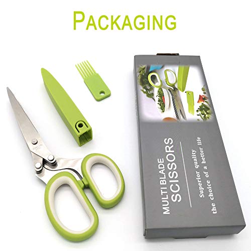 Herb Scissors with 5 Blades & Cleaning Kit