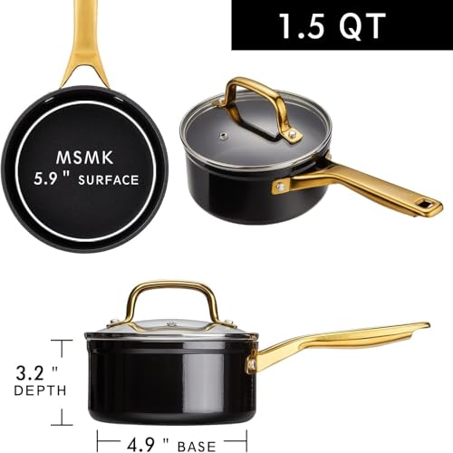 1.5 QT Ceramic Enamel Saucepan with Lid