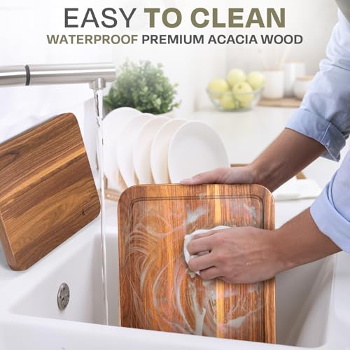 Magnetic Knife Block Countertop and Acacia Wood Chopping Board