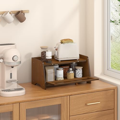Double Layer Bread Box for Kitchen Countertop