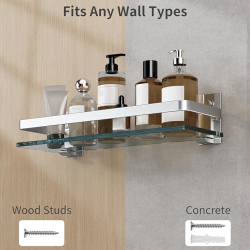 Clear Tempered Glass Wall Shelf