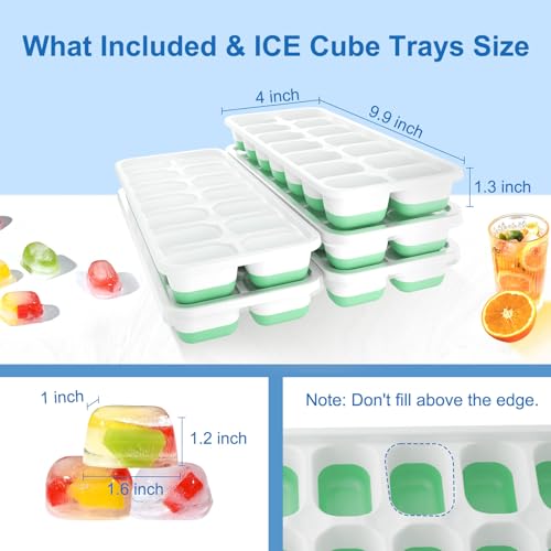 Ice Cube Trays with Lids for Freezer (5 Count)