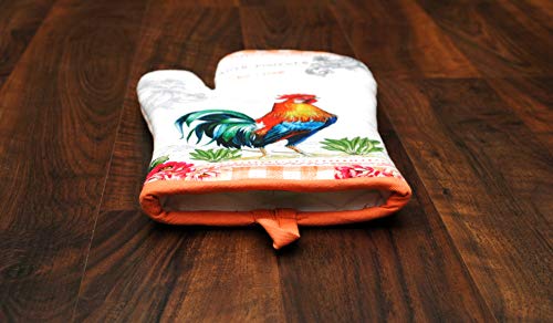Oven Mitts Set of 1 Quilted Liner with Hanging Loop Non Slip (2 Count)
