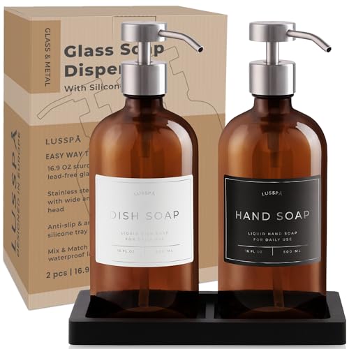 Glass Soap Dispenser Set of 2 (2 Count)