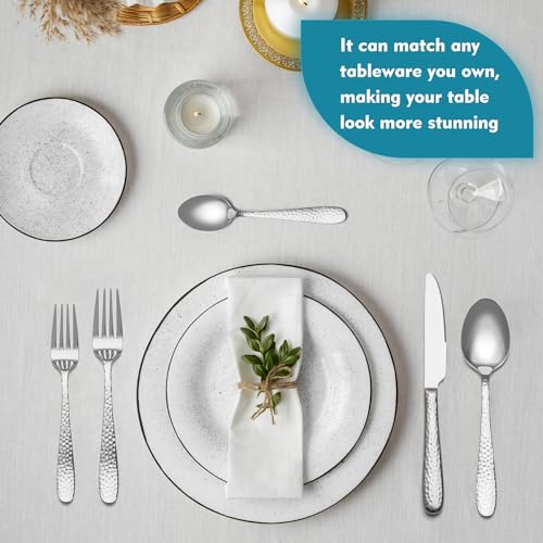 Hammered Silverware Set (40 Count)