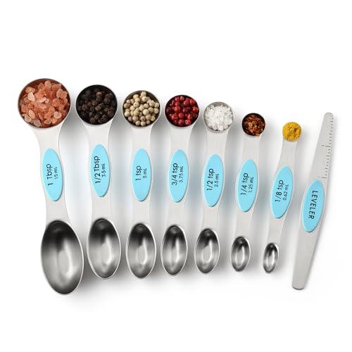 Stainless Steel Magnetic Measuring Spoons Set of 8
