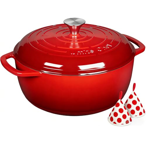 6QT Enameled Cast Iron Dutch Oven with Lid