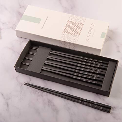 Reusable Luxury Japanese Style Chopsticks 5 Pair Set Dishwasher Safe (5 Count)