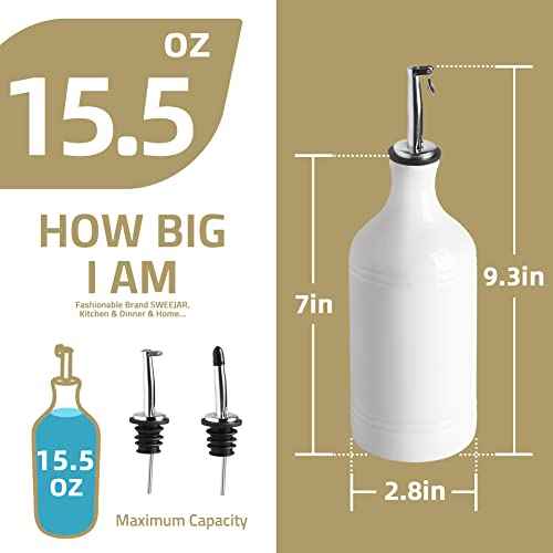 Sweejar Ceramic Olive Oil Dispenser Bottle for Kitchen