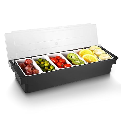 Ice Chilled Condiment Caddy with 6 Removable Trays and Lids (45.8562 Ounce)