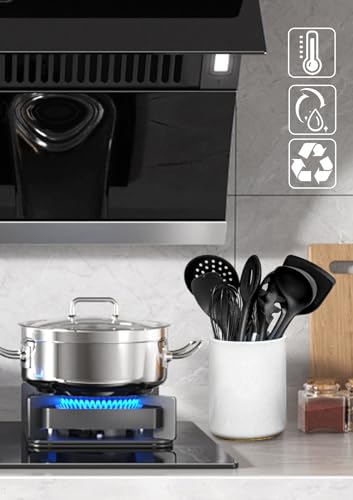 Ceramic Kitchen Utensil Holder for Countertop Organizer 6.4" Sand