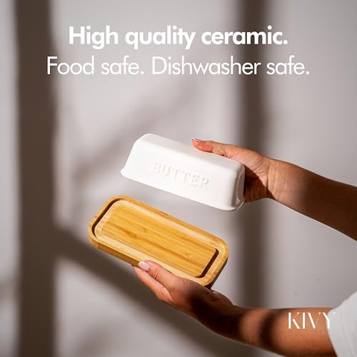 Ceramic butter dish with airtight lid that keeps butter soft